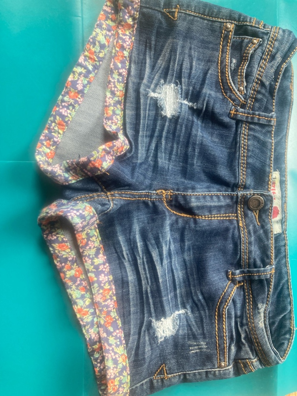 1st Kiss Blue Denim Jeans with Pink Logo
